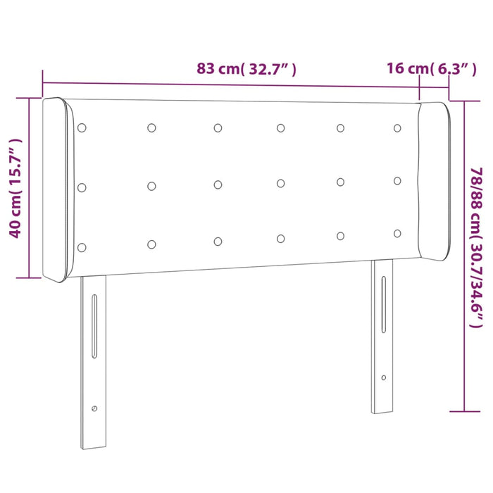 Tăblie de pat cu LED, negru, 83x16x78/88 cm, piele ecologică - WALTI WALTI