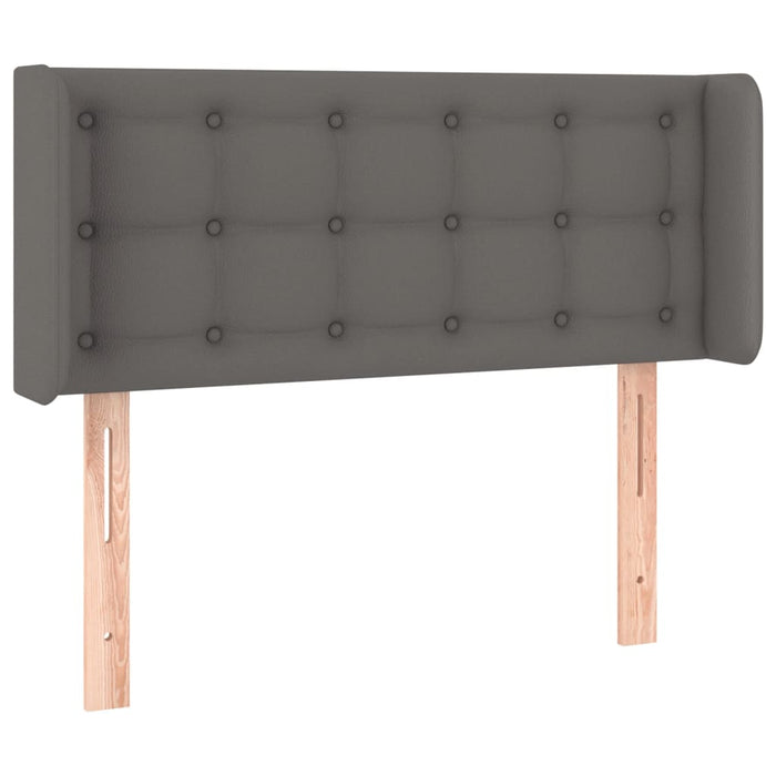 Tăblie de pat cu LED, gri, 83x16x78/88 cm, piele ecologică WALTI