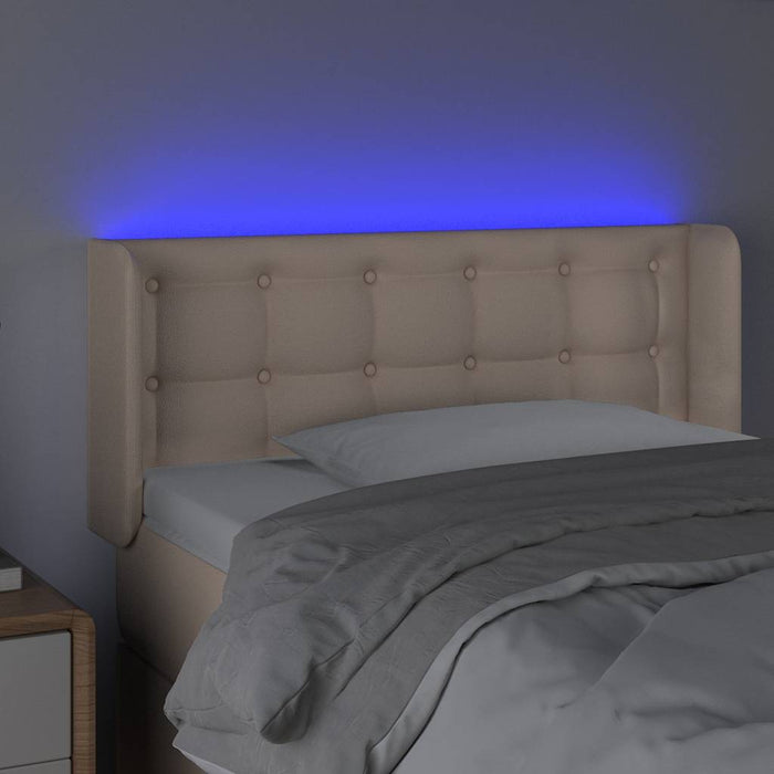 Tăblie de pat cu LED, cappuccino 83x16x78/88 cm piele ecologică - WALTI WALTI