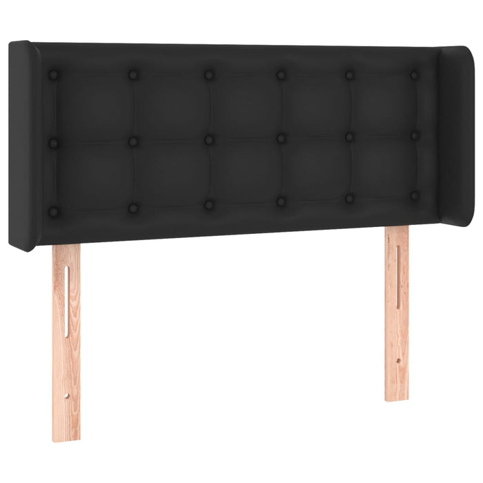 Tăblie de pat cu LED, negru, 93x16x78/88 cm, piele ecologică - WALTI WALTI
