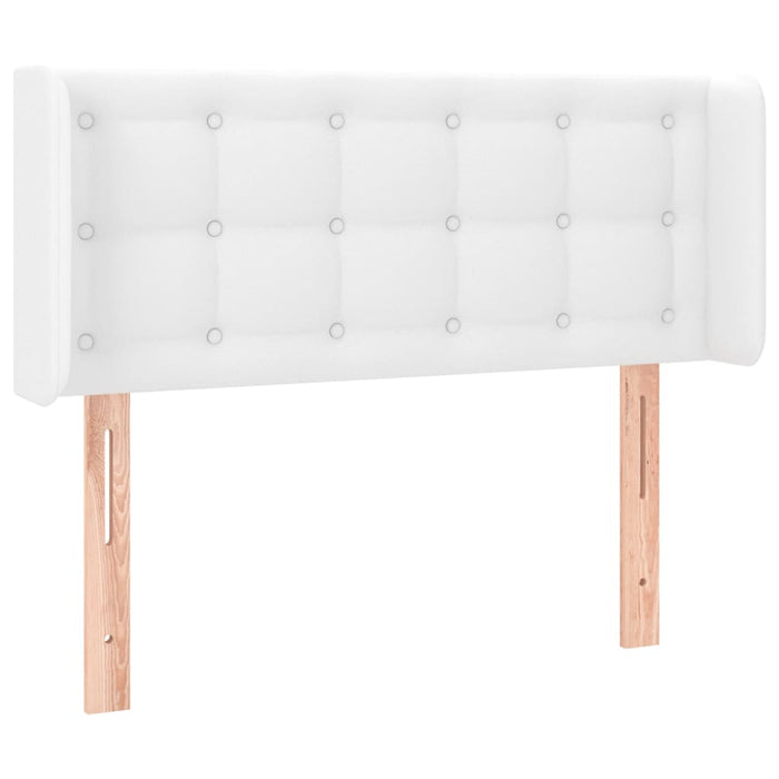 Tăblie de pat cu LED, alb, 93x16x78/88 cm, piele ecologică WALTI