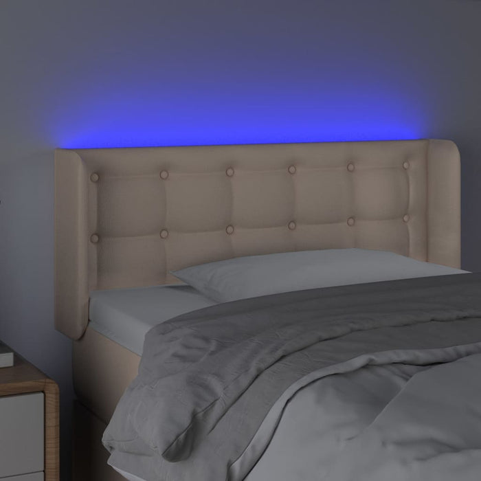 Tăblie de pat cu LED, cappuccino, 93x16x78/88cm piele ecologică - WALTI WALTI