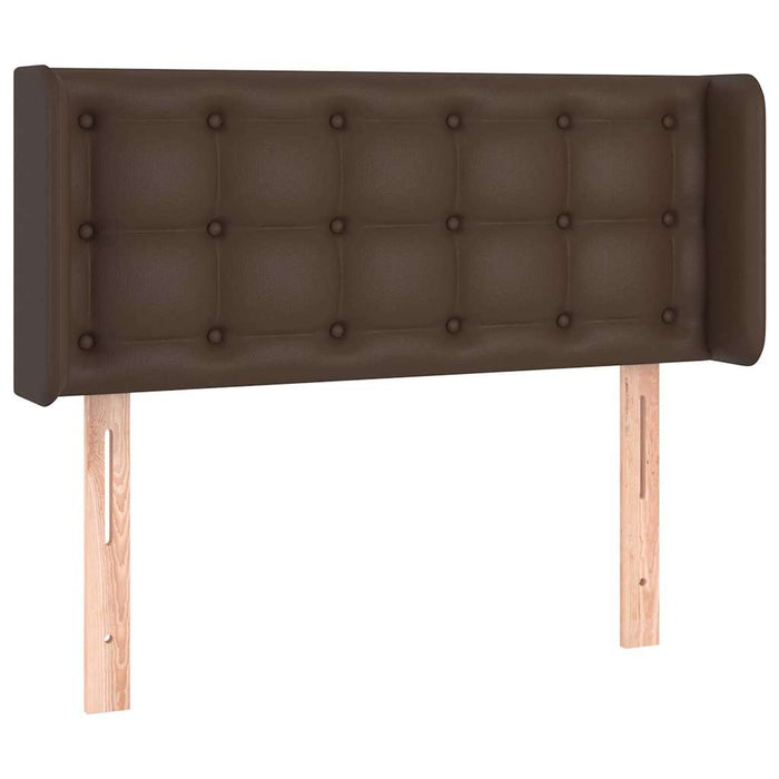 Tăblie de pat cu LED, maro, 103x16x78/88 cm, piele ecologică WALTI