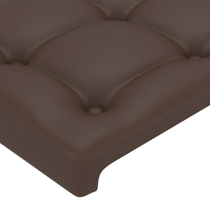 Tăblie de pat cu LED, maro, 103x16x78/88 cm, piele ecologică WALTI