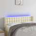 Tăblie de pat cu LED, crem, 147x16x78/88 cm, piele ecologică - WALTI WALTI