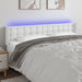 Tăblie de pat cu LED, alb, 163x16x78/88 cm, piele ecologică - WALTI WALTI