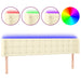 Tăblie de pat cu LED, crem, 163x16x78/88 cm, piele ecologică - WALTI WALTI