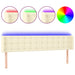 Tăblie de pat cu LED, crem, 183x16x78/88 cm, piele ecologică - WALTI WALTI