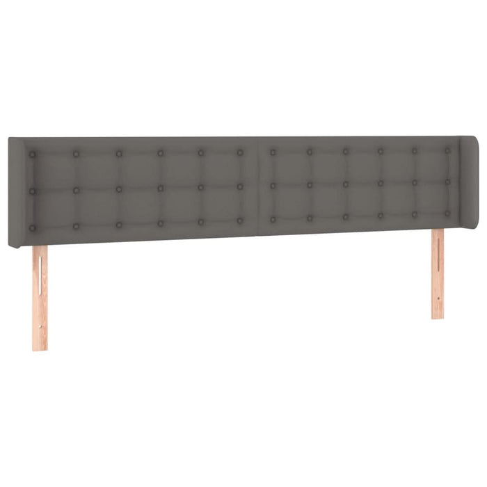Tăblie de pat cu LED, gri, 183x16x78/88 cm, piele ecologică - WALTI WALTI