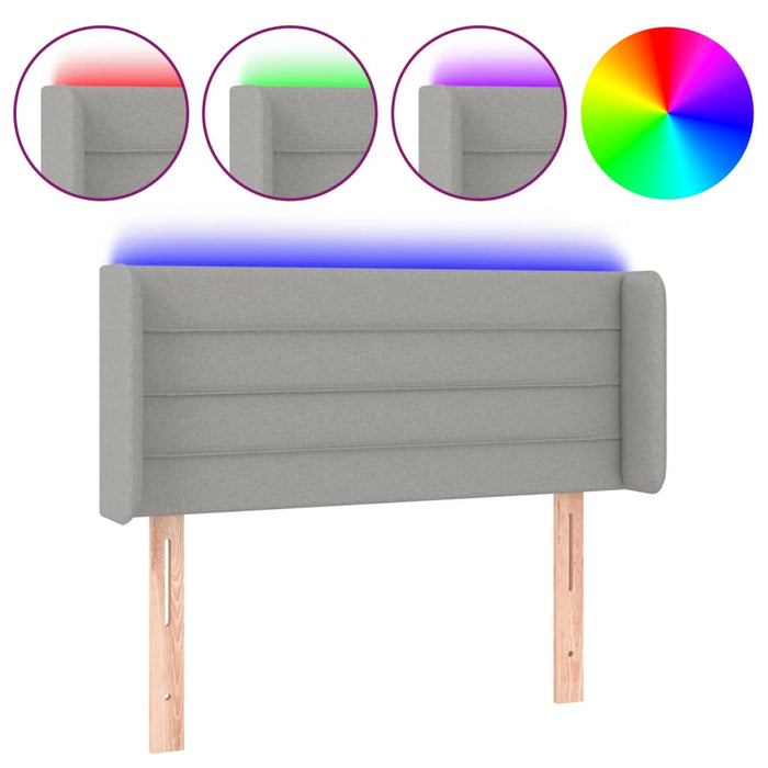 Tăblie de pat cu LED, gri deschis, 83x16x78/88 cm, textil - WALTI WALTI