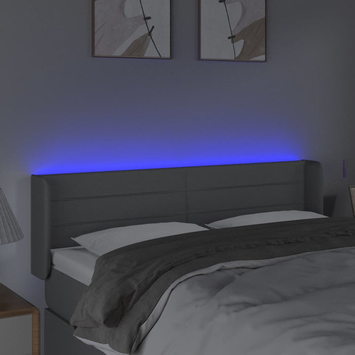 Tăblie de pat cu LED, gri deschis, 147x16x78/88 cm, textil - WALTI WALTI