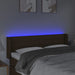 Tăblie de pat cu LED, maro închis, 147x16x78/88 cm, textil - WALTI WALTI