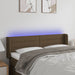 Tăblie de pat cu LED, maro închis, 147x16x78/88 cm, textil - WALTI WALTI