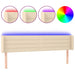 Tăblie de pat cu LED, crem, 163x16x78/88 cm, textil - WALTI WALTI