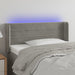 Tăblie de pat cu LED, gri deschis, 103x16x78/88 cm, catifea - WALTI WALTI