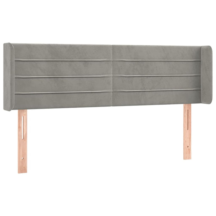 Tăblie de pat cu LED, gri deschis, 147x16x78/88 cm, catifea - WALTI WALTI