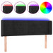 Tăblie de pat cu LED, negru, 147x16x78/88 cm, catifea - WALTI WALTI