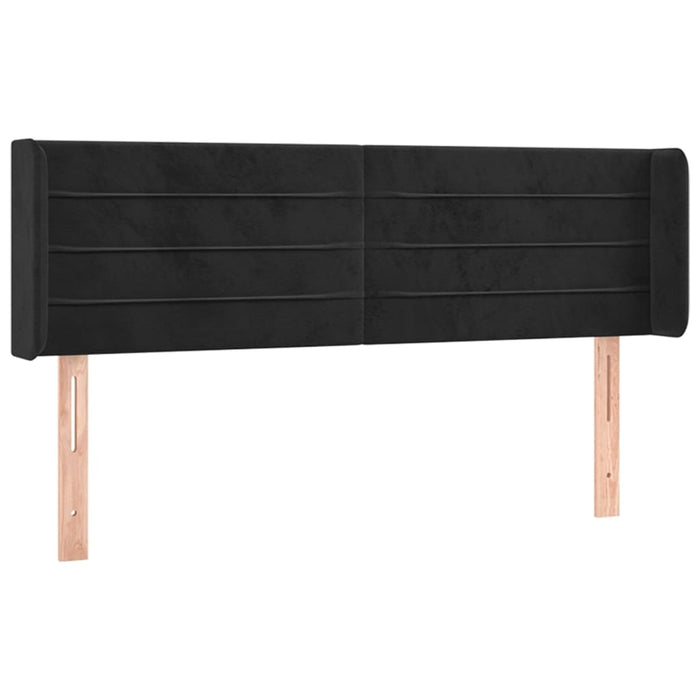 Tăblie de pat cu LED, negru, 147x16x78/88 cm, catifea - WALTI WALTI