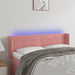 Tăblie de pat cu LED, roz, 147x16x78/88 cm, catifea - WALTI WALTI