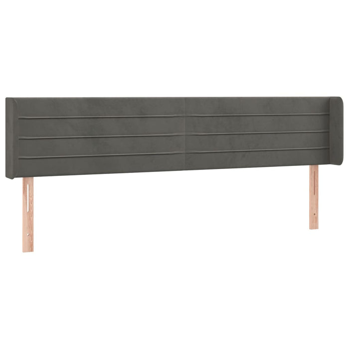Tăblie de pat cu LED, gri închis, 163x16x78/88 cm, catifea - WALTI WALTI