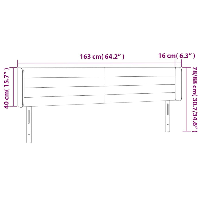 Tăblie de pat cu LED, albastru închis, 163x16x78/88 cm, catifea - WALTI WALTI
