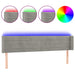 Tăblie de pat cu LED, gri deschis, 203x16x78/88 cm, catifea - WALTI WALTI