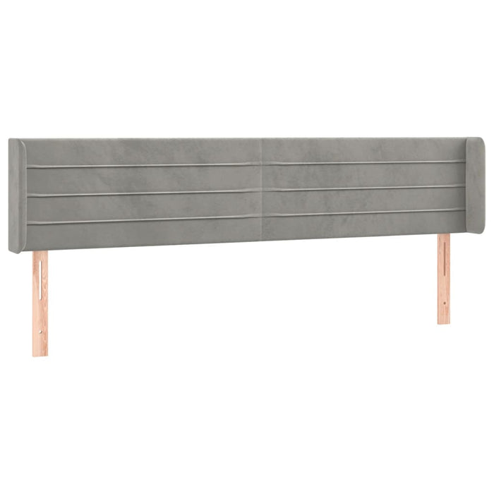 Tăblie de pat cu LED, gri deschis, 203x16x78/88 cm, catifea - WALTI WALTI