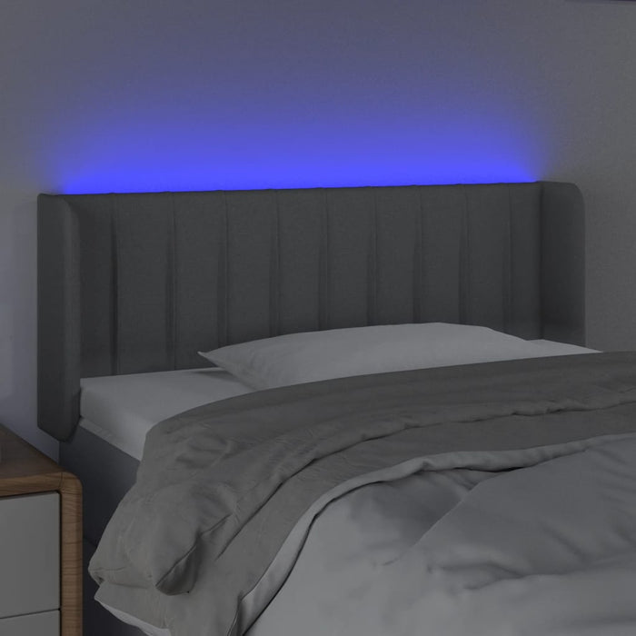 Tăblie de pat cu LED, gri deschis, 103x16x78/88 cm, textil - WALTI WALTI