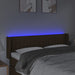 Tăblie de pat cu LED, maro închis, 147x16x78/88 cm, textil - WALTI WALTI