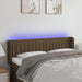 Tăblie de pat cu LED, maro închis, 147x16x78/88 cm, textil - WALTI WALTI