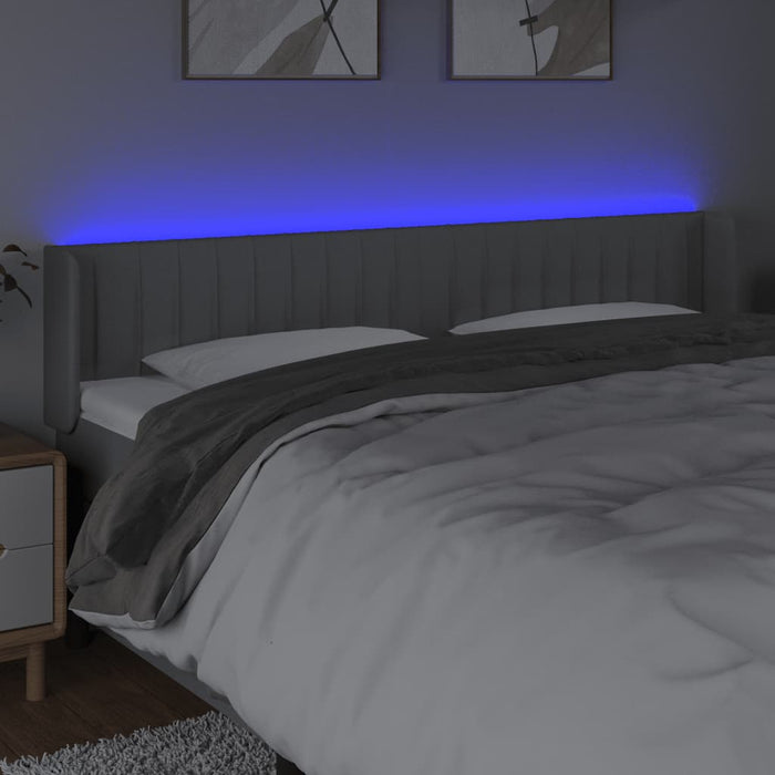 Tăblie de pat cu LED, gri deschis, 183x16x78/88 cm, textil - WALTI WALTI
