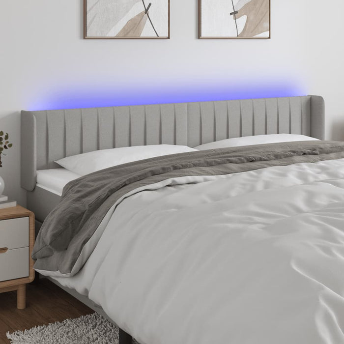 Tăblie de pat cu LED, gri deschis, 183x16x78/88 cm, textil - WALTI WALTI