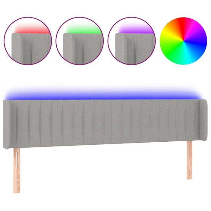 Tăblie de pat cu LED, gri deschis, 203x16x78/88 cm, textil - WALTI WALTI