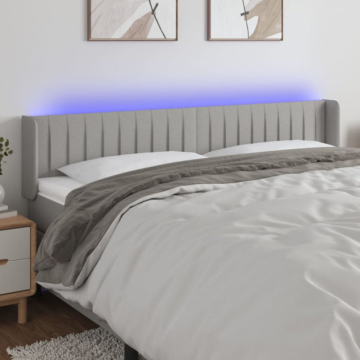 Tăblie de pat cu LED, gri deschis, 203x16x78/88 cm, textil - WALTI WALTI