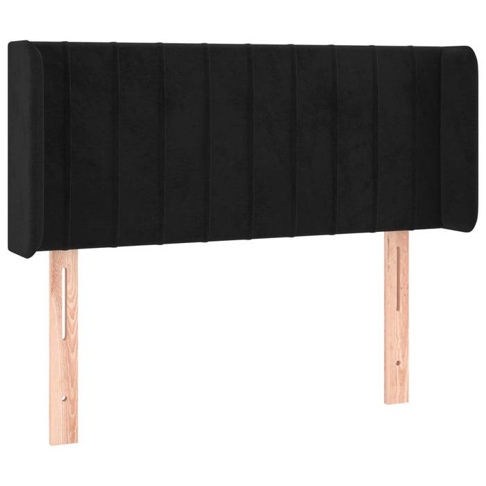 Tăblie de pat cu LED, negru, 83x16x78/88 cm, catifea - WALTI WALTI