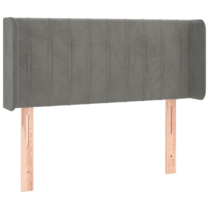 Tăblie de pat cu LED, gri deschis, 93x16x78/88 cm, catifea - WALTI WALTI