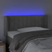 Tăblie de pat cu LED, gri deschis, 103x16x78/88 cm, catifea - WALTI WALTI