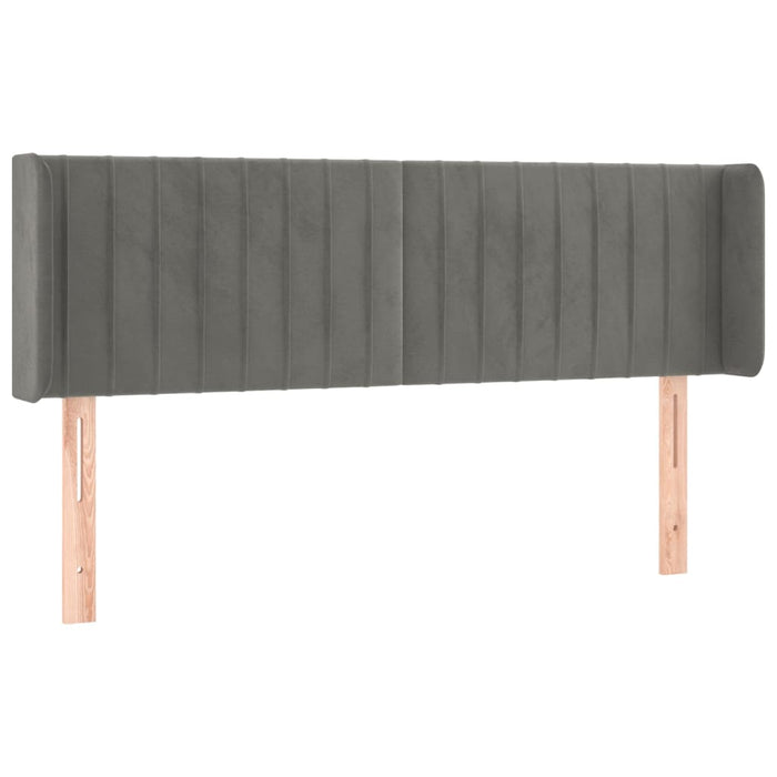 Tăblie de pat cu LED, gri deschis, 147x16x78/88 cm, catifea - WALTI WALTI