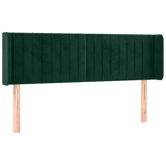 Tăblie de pat cu LED, verde închis, 147x16x78/88 cm, catifea - WALTI WALTI