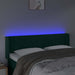 Tăblie de pat cu LED, verde închis, 147x16x78/88 cm, catifea - WALTI WALTI