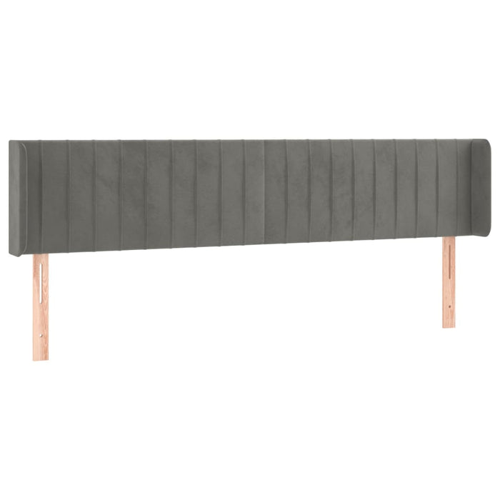 Tăblie de pat cu LED, gri deschis, 163x16x78/88 cm, catifea - WALTI WALTI