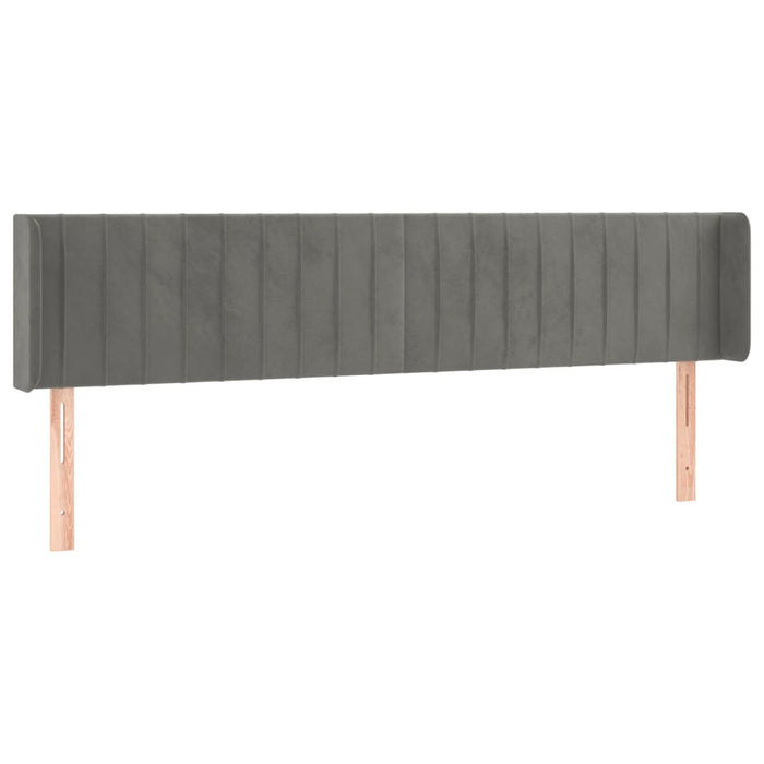 Tăblie de pat cu LED, gri deschis, 183x16x78/88 cm, catifea - WALTI WALTI