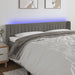 Tăblie de pat cu LED, gri deschis, 183x16x78/88 cm, catifea - WALTI WALTI