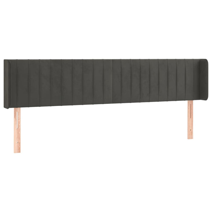 Tăblie de pat cu LED gri închis 183x16x78/88 cm catifea - WALTI WALTI