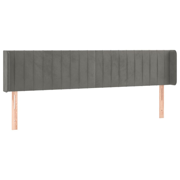 Tăblie de pat cu LED, gri deschis, 203x16x78/88 cm, catifea - WALTI WALTI