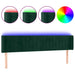 Tăblie de pat cu LED, verde închis, 203x16x78/88 cm, catifea - WALTI WALTI