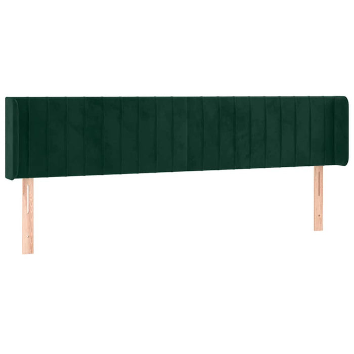 Tăblie de pat cu LED, verde închis, 203x16x78/88 cm, catifea - WALTI WALTI