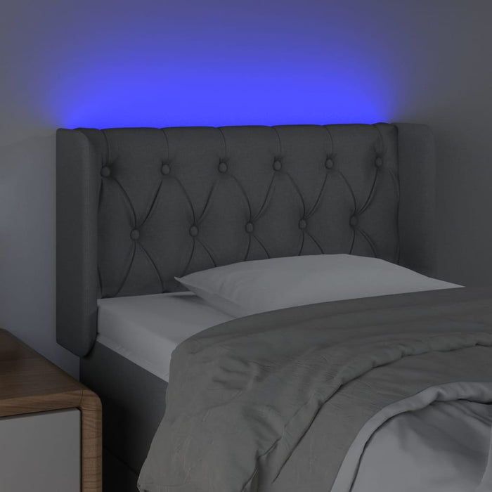 Tăblie de pat cu LED, gri deschis, 83x16x78/88 cm, textil - WALTI WALTI