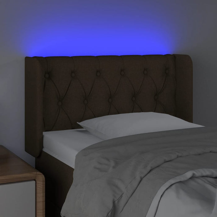 Tăblie de pat cu LED, negru, 83x16x78/88 cm, textil - WALTI WALTI
