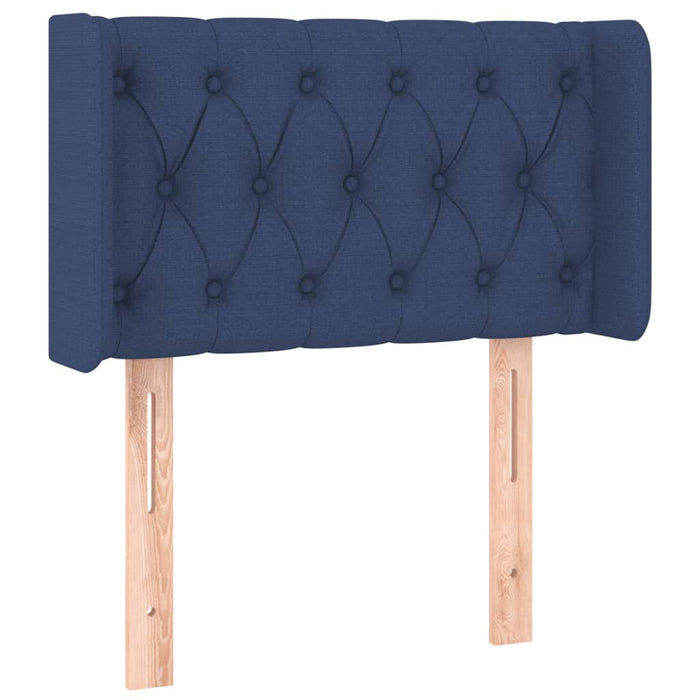 Tăblie de pat cu LED, albastru, 83x16x78/88 cm, textil - WALTI WALTI